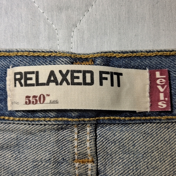 Levi's 550 Relaxed-Fit Big Man's Jeans 44x30 Blue Straight Slightly Distressed - Picture 6 of 12